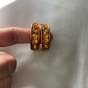 YSL copper crystal earrings